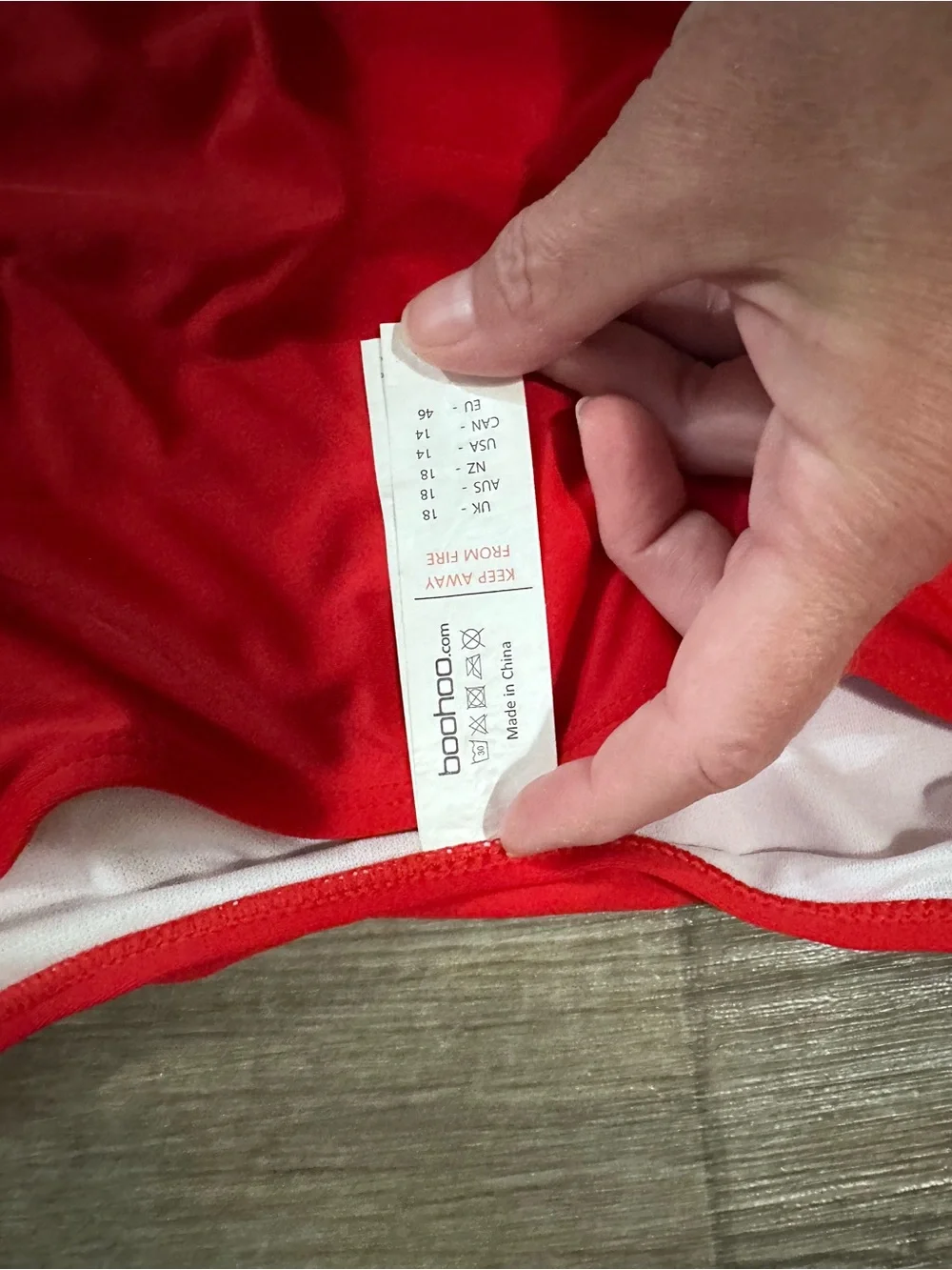 Boohoo Red Two-Piece Bikini Set